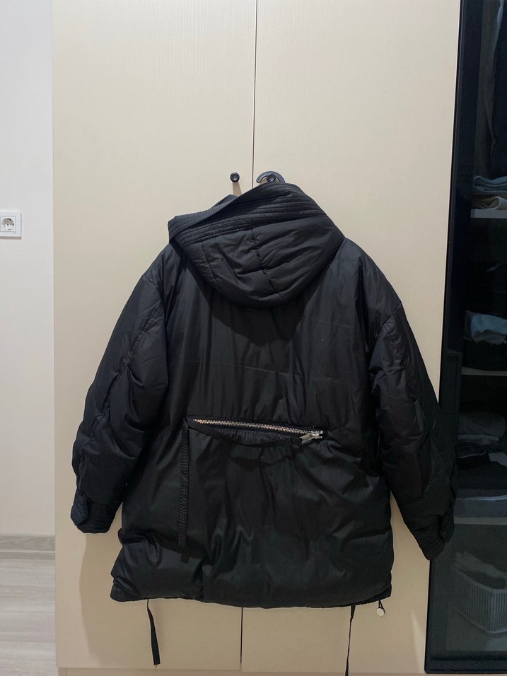 Kemerli Siyah Midi Street Wear Kadın Ceket - Görsel 3