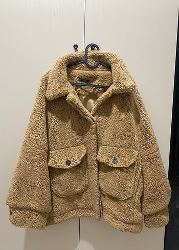 Kahverengi Peluş Kadın Mont Kürk - Görsel 2