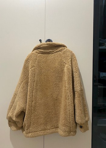 Kahverengi Peluş Kadın Mont Kürk - Görsel 4