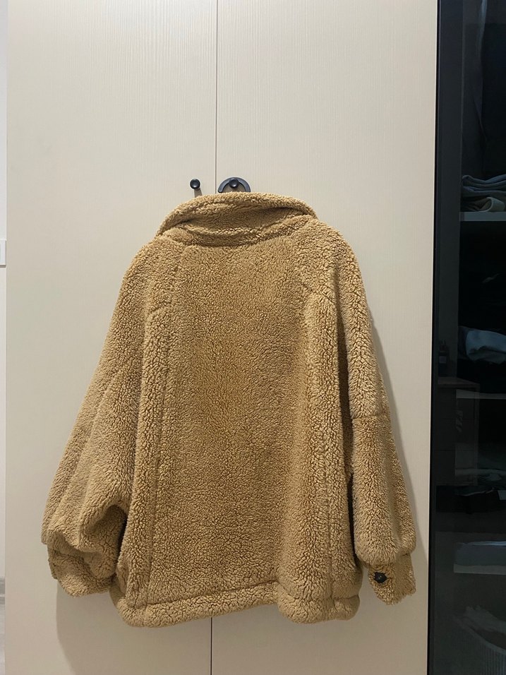 Kahverengi Peluş Kadın Mont Kürk - Görsel 4