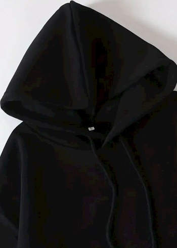 xl Beden Kadın Erkek Siyah Kapüşonlu Sweatshirt