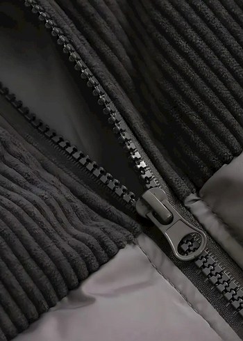 Gri Kadın Şişme Kısa Kış Montu - Görsel 4