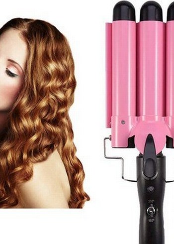 Pembe Üçlü Dalgalı Saç Şekillendirici - Görsel 4