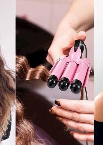 Pembe Üçlü Dalgalı Saç Şekillendirici - Görsel 2
