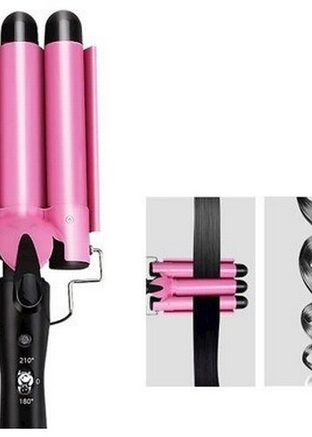 Pembe Üçlü Dalgalı Saç Şekillendirici - Görsel 6