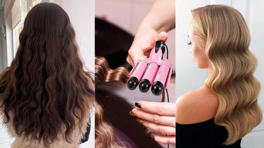 Pembe Üçlü Dalgalı Saç Şekillendirici - Görsel 2