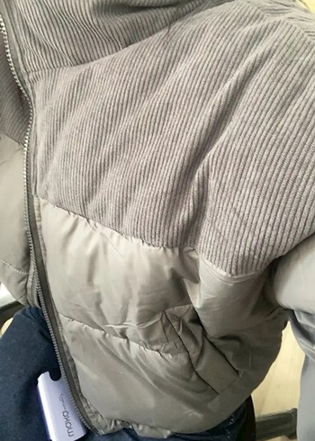 Kadın Gri Midi Kışlık Fermuarlı Mont - Görsel 2