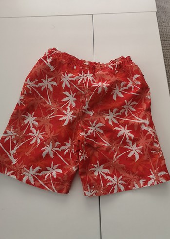 Erkek Kırmızı Mini Batik Desenli Deniz Şortu - Görsel 5