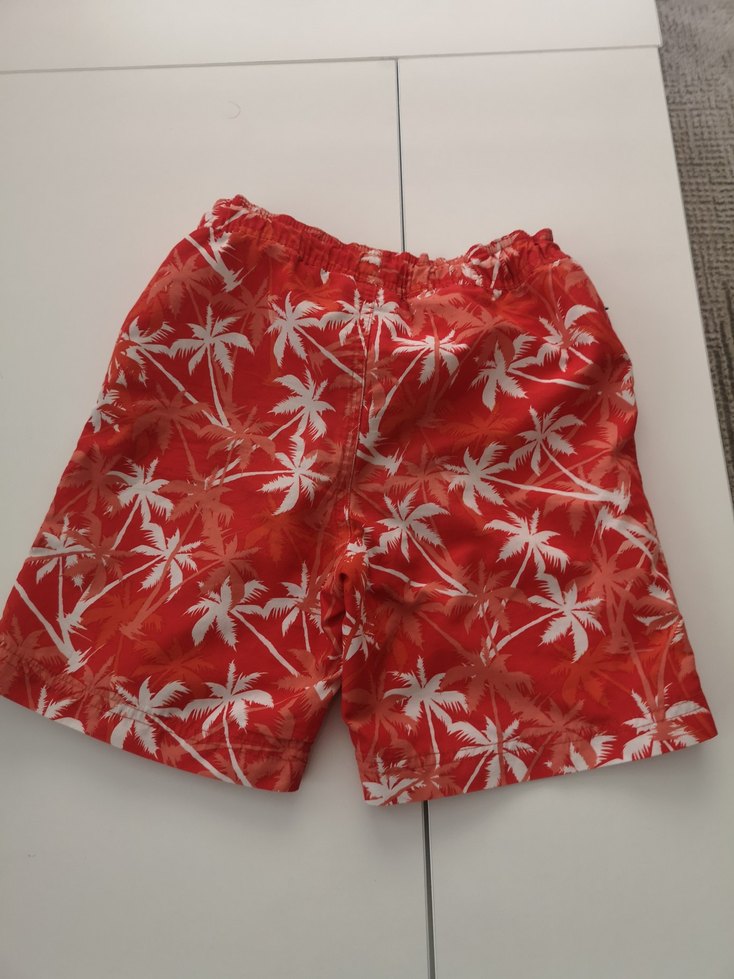 Erkek Kırmızı Mini Batik Desenli Deniz Şortu - Görsel 5