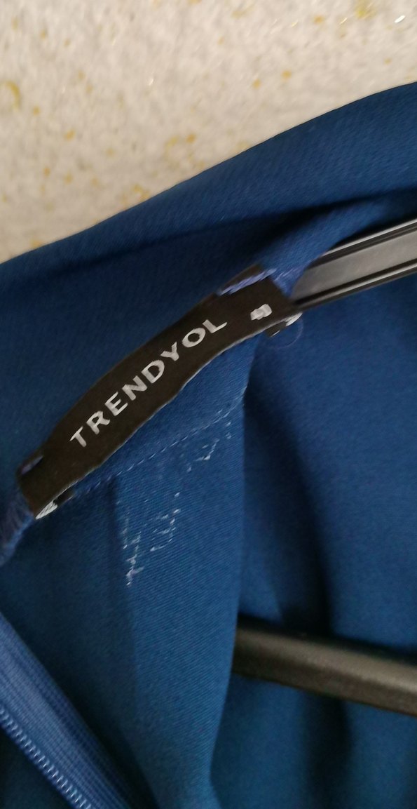 Petrol yeşili Drapeli diz altı Abiye Elbise - Görsel 4