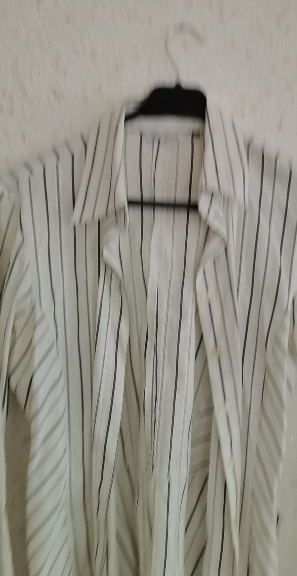 Kadın Beyaz Çizgili Keten Gömlek - Görsel 3