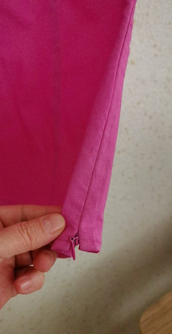 Düğmeli V Yakalı Pembe Keten Kadın Gömlek - Görsel 3