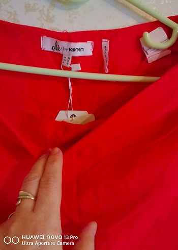 Düğmeli Kırmızı Keten Mini Kadın Şort - Görsel 6