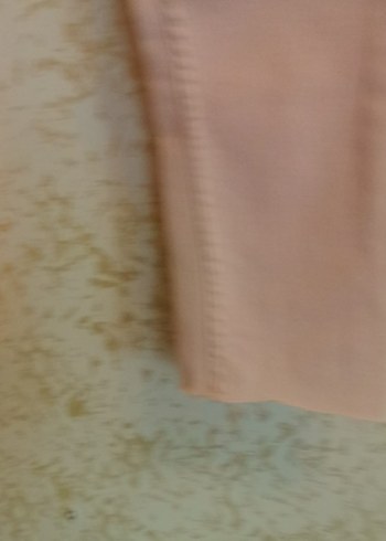 Pembe Midi Kadın kot Kumaş Pantolon - Görsel 2