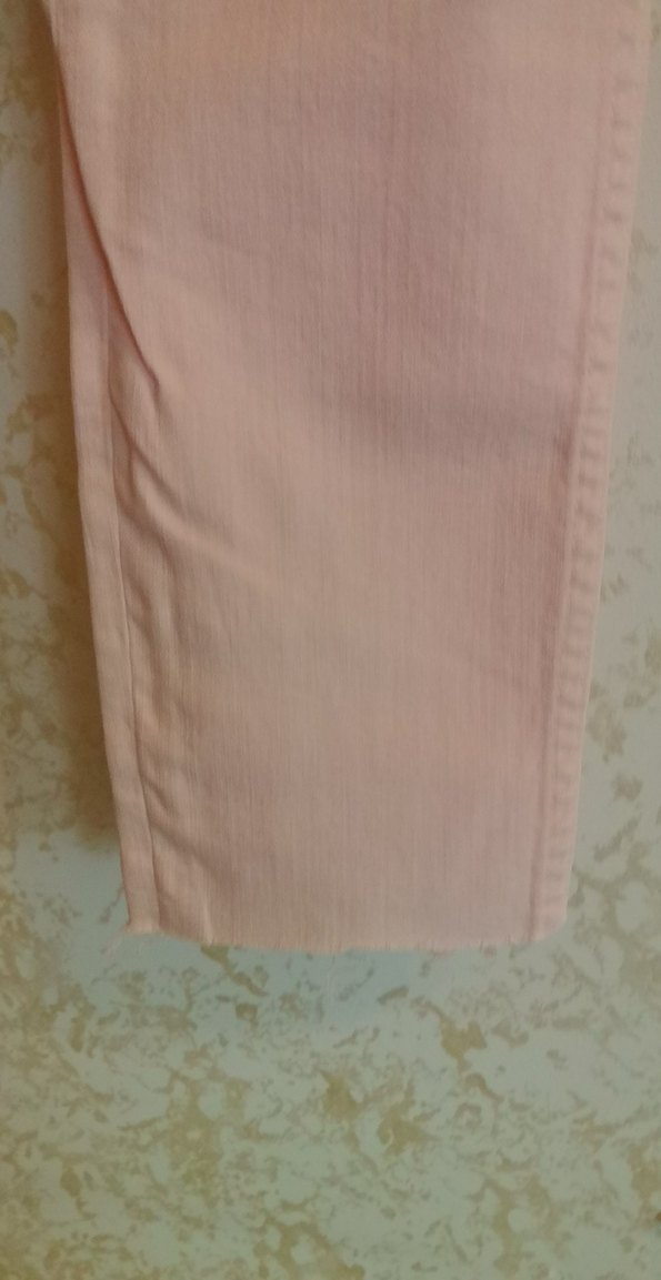 Pembe Midi Kadın kot Kumaş Pantolon - Görsel 3