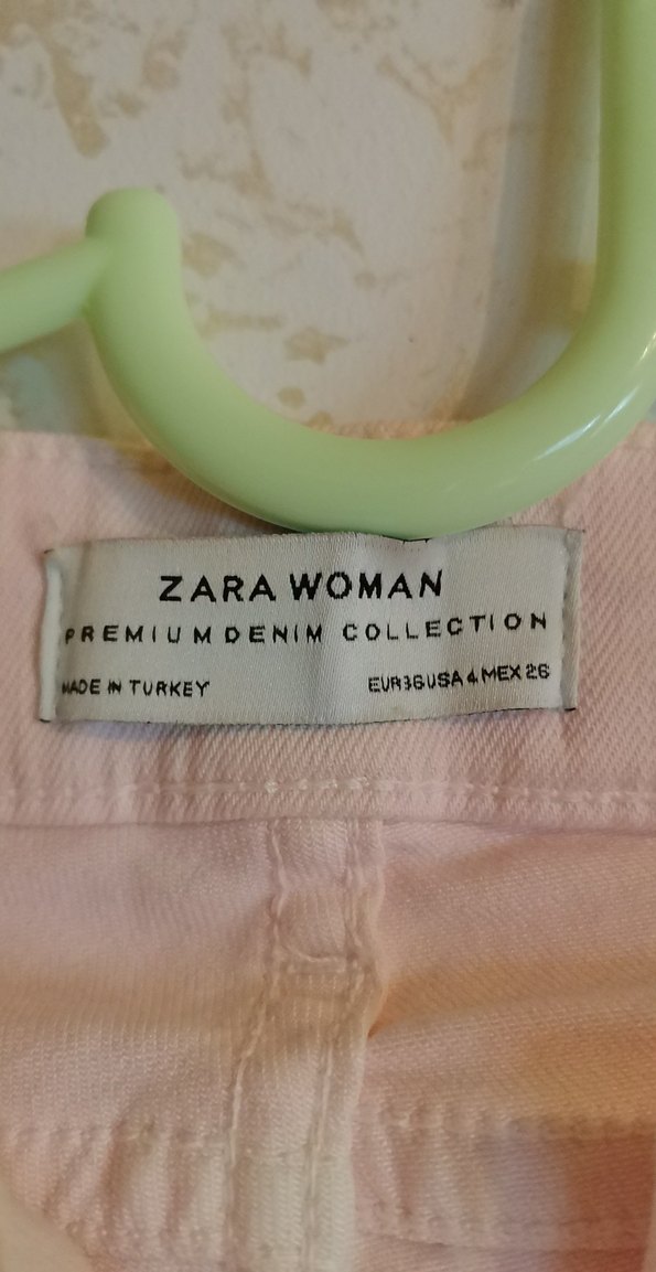 Pembe Midi Kadın kot Kumaş Pantolon - Görsel 5