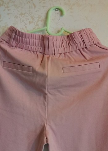 Pudra pembe Kadın Rahat Kesim Kumaş Pantolon. - Görsel 5