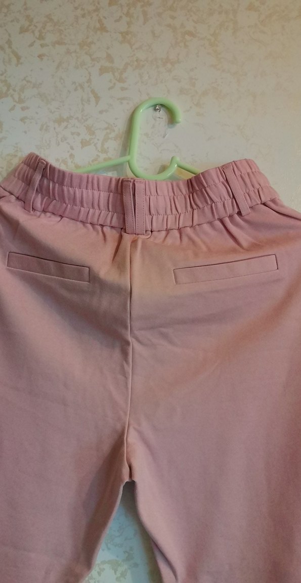Pudra pembe Kadın Rahat Kesim Kumaş Pantolon. - Görsel 5