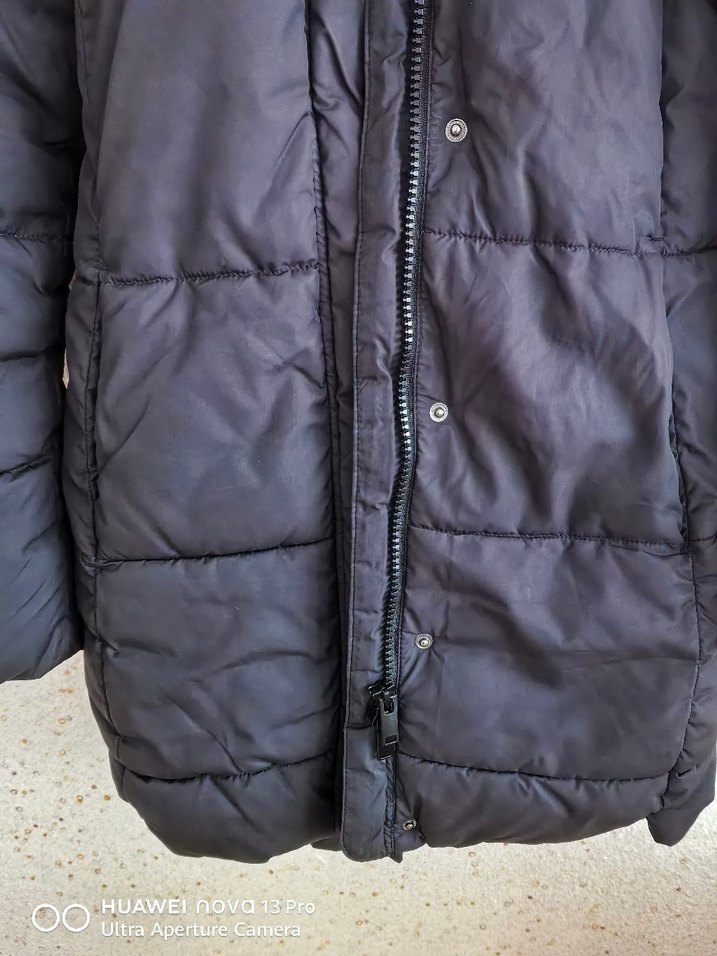 Siyah Kadın Midi Kaban, fermuarlı, Sıcak Kumaş. Az kullanıldı. - Görsel 2