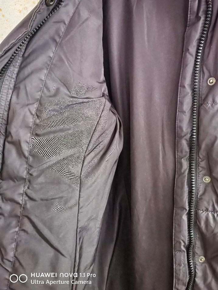 Siyah Kadın Midi Kaban, fermuarlı, Sıcak Kumaş. Az kullanıldı. - Görsel 3