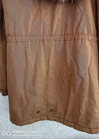 Kı çocuk kahverengi Kürklü  Midi Ceket - Görsel 6