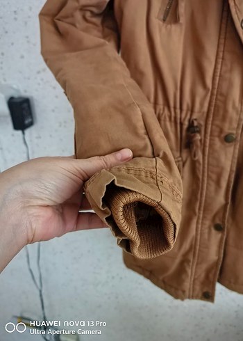 Kı çocuk kahverengi Kürklü  Midi Ceket - Görsel 5