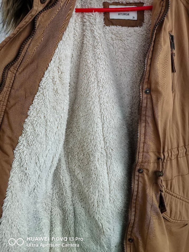 Kı çocuk kahverengi Kürklü  Midi Ceket - Görsel 2