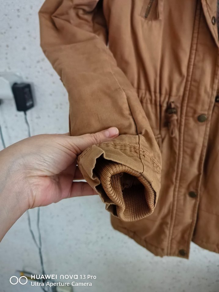 Kı çocuk kahverengi Kürklü  Midi Ceket - Görsel 5