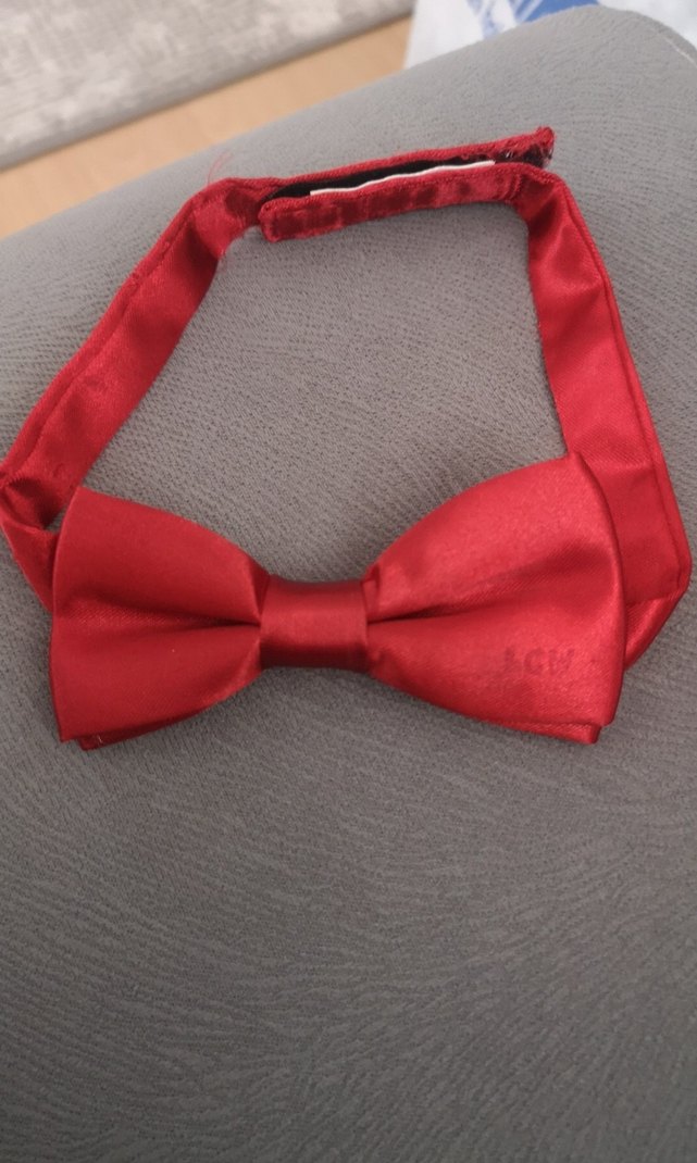 Parlak Kırmızı Çocuk Fiyonklu Papyon - Görsel 3