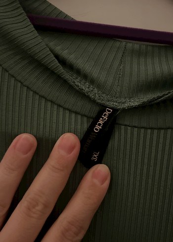 Kadın Haki Salaş Uzun Kollu Triko - Görsel 2