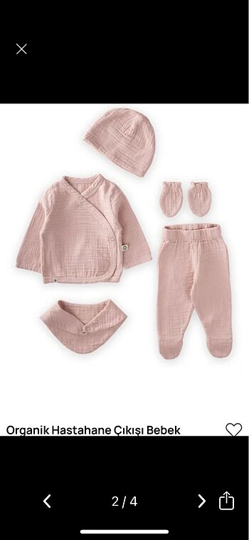 Cigit Organik müslin hastane çıkışı seti - Görsel 2