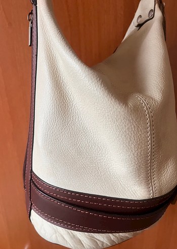 Minimalist Bej Gerçek Deri Kadın Çanta - Görsel 2