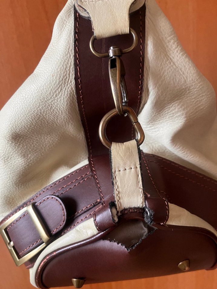 Minimalist Bej Gerçek Deri Kadın Çanta - Görsel 4