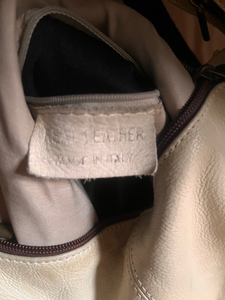 Minimalist Bej Gerçek Deri Kadın Çanta - Görsel 5