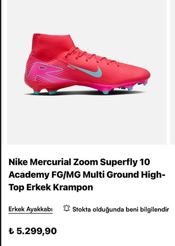 Kırmızı Erkek Futbol Ayakkabısı Velcro Bağcıklı - Görsel 5