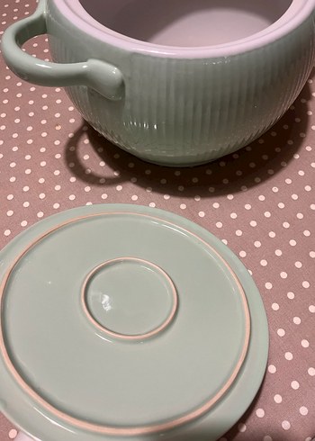 Pastel Yeşil Kapaklı Seramik Fırın Tenceresi - Görsel 3