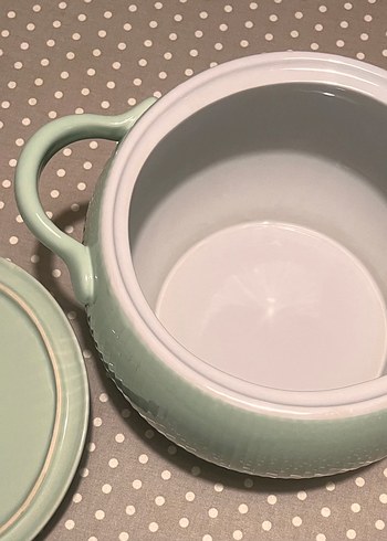 Pastel Yeşil Kapaklı Seramik Fırın Tenceresi - Görsel 2