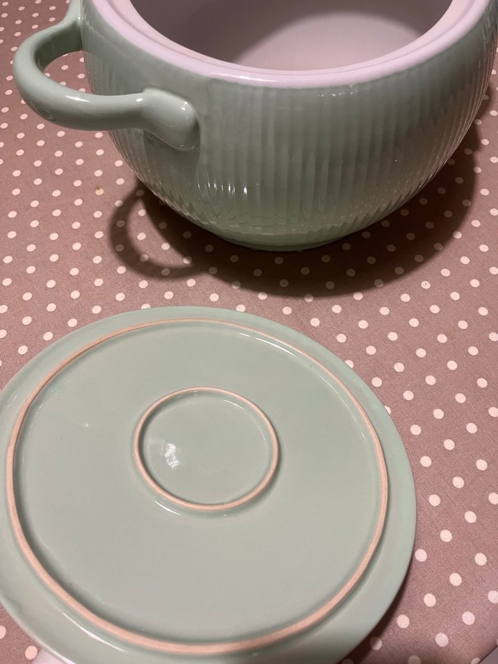 Pastel Yeşil Kapaklı Seramik Fırın Tenceresi - Görsel 3