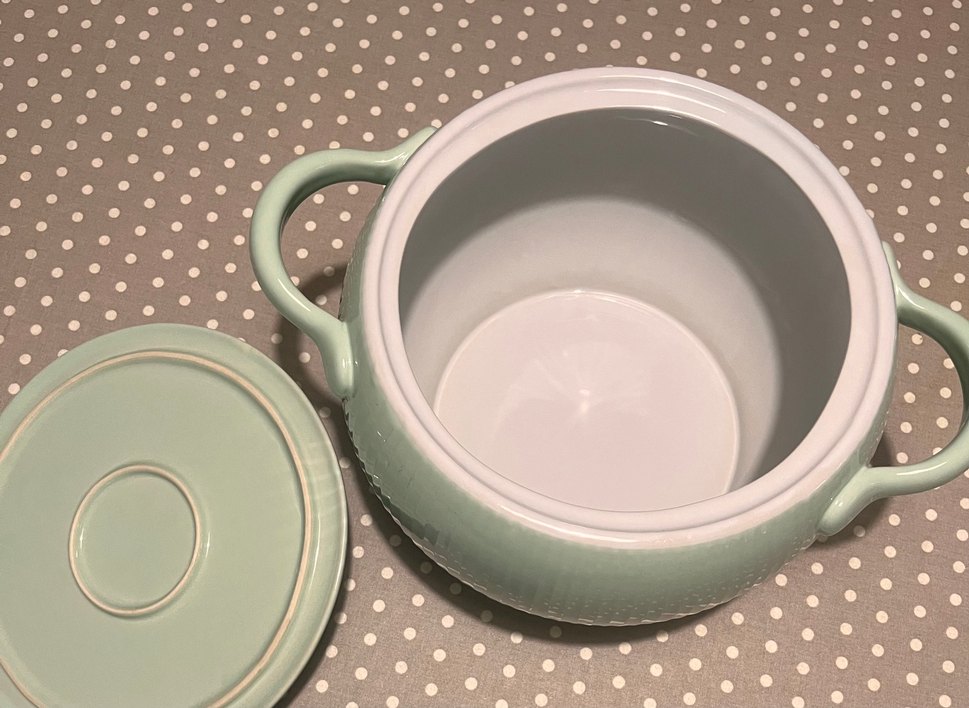 Pastel Yeşil Kapaklı Seramik Fırın Tenceresi - Görsel 2