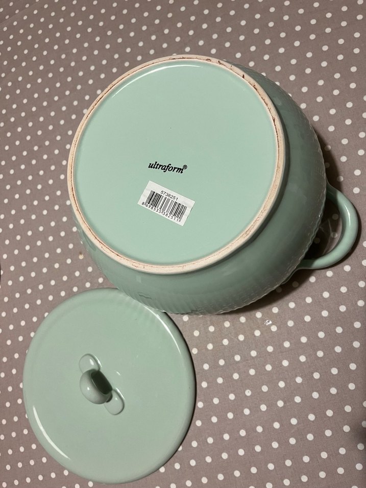 Pastel Yeşil Kapaklı Seramik Fırın Tenceresi - Görsel 4