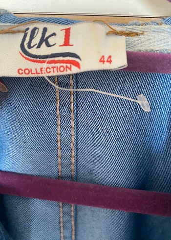 44 Beden Düğmeli Uzun Mavi Denim Kadın Ceket