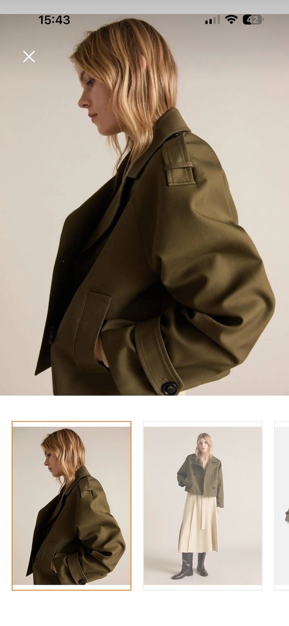 Bej Düğmeli Kadın Midi Trençkot - Görsel 3