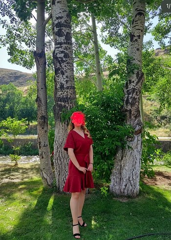 Bordo Mini Mezuniyet Elbisesi - Görsel 2