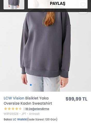 H&M Gri oversize sweatshirt 