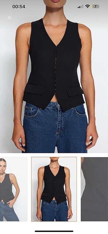 36 Beden Trendyolmilla Crop dokuma yelek
