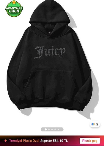 Siyah Parlak Kapüşonlu Oversize Sweatshirt