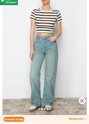 kadın mavi pantalon