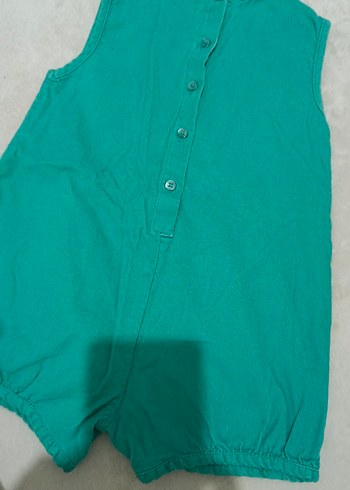 Turkuaz Nakışlı Kız Kolsuz Tulum - Görsel 4