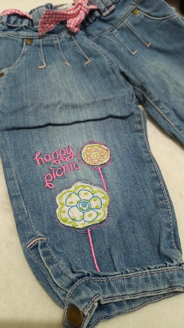 Nakışlı Kız Kot Pantolon - Görsel 2