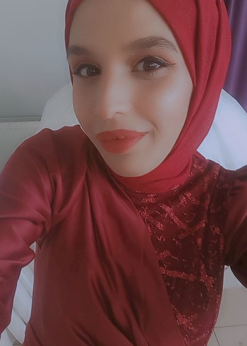 Bordo Parlak Etnik Desenli Tesettür Elbise - Görsel 11